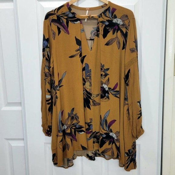 *SOLD* FREE PEOPLE Boho Mini Smock Dress Size M - Picture 3 of 12